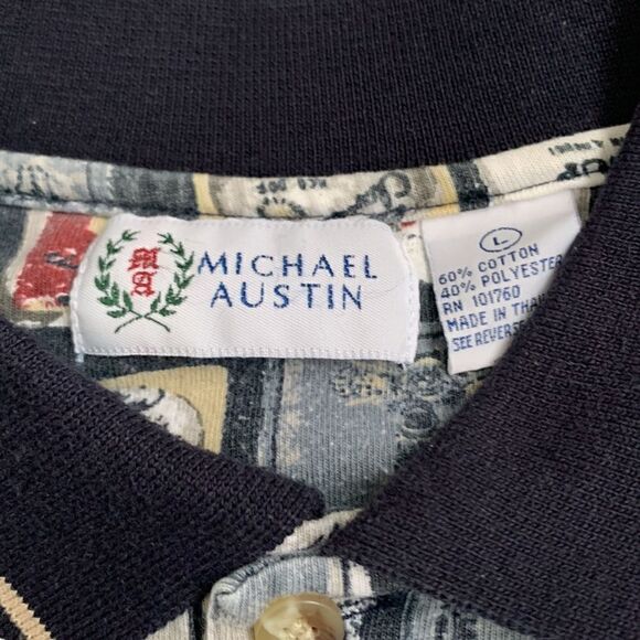 Michael Austin Vintage Short Sleeve Polo Men’s Shirt Size L - Picture 7 of 7